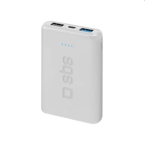 SBS záložný zdroj PowerBank Pocket 5000 mAh, 2xUSB 2.1A, biela