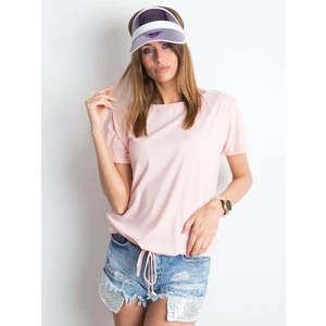 Pink cotton melange t-shirt