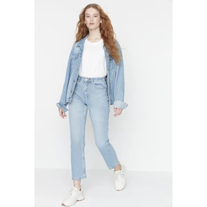 Trendyol Blue High Waist Straight Jeans