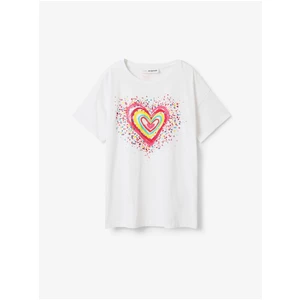 White Girls' T-shirt Desigual Heart - Girls