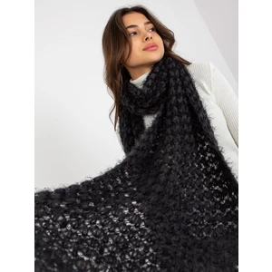 Women's dark gray and black winter scarf