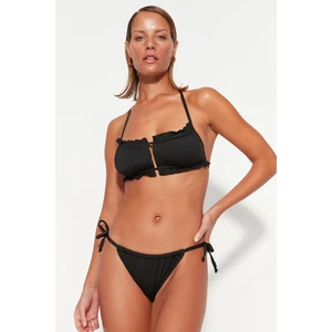 Trendyol Black Tunnel High Leg Bikini Bottoms