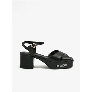 Black Women's Leather Sandals Love Moschino - Women