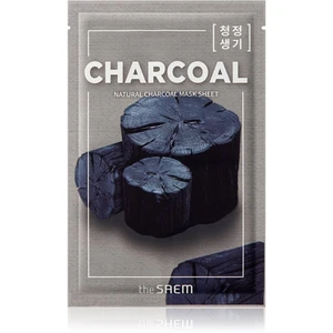 The Saem Natural Mask Sheet Charcoal plátenná maska s čistiacim efektom 21 ml