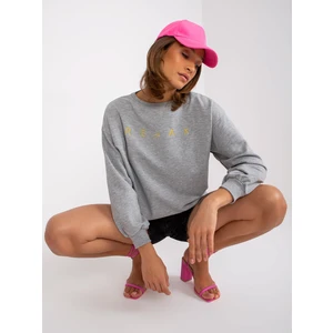 Gray melange sweatshirt with Damiette slogan