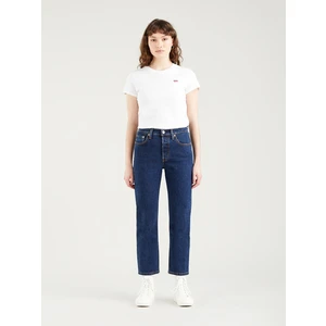 Levi's Tmavě modré dámské zkrácené straight fit džíny Levi's® - Dámské