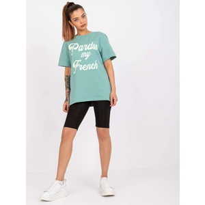 Green cotton casual T-shirt from Jade