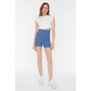 Trendyol Blue Stitch Detail Gathering Sport Shorts Tights