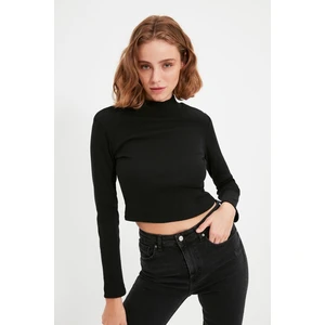 Trendyol Black Recycle Corduroy Knitted Blouse