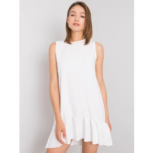 RUE PARIS Women's white dress with ruffles