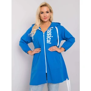 Blue sweatshirt with zip fastening