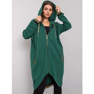 Dark green cotton hooded sweatshirt