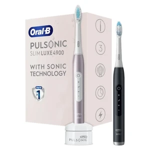 Oral B Pulsonic Slim Luxe 4900 sonický elektrický zubní kartáček, 2 těla Rose Gold/Matte Black