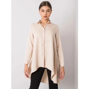 Beige shirt with a longer back