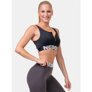 Nebbia Smart Zip Front Sports Bra Black M