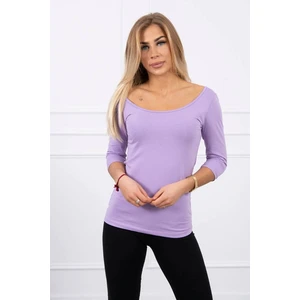 Round neckline blouse purple