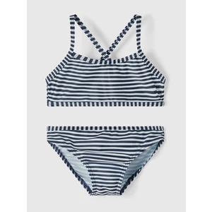 White-Blue Girls' Striped Two Piece Swimwear name it Felisia - Unisex