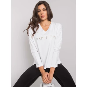 RUE PARIS White women's t-shirt with long sleeves