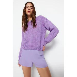 Trendyol Lilac Wide Fit, Soft Textured Basic Knitwear Sweater