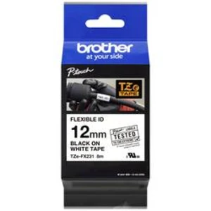 Brother TZ-FX231 / TZe-FX231, 12mm x 8m, čierna tlač/biely podklad, originálna páska