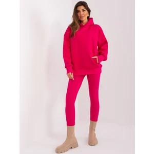 Fuchsia casual set with sweatshirt