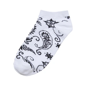 Bandana Pattern No Show Socks 5-Pack white