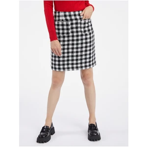 Orsay Women's White and Black Plaid Skirt - Women