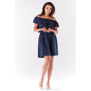 Awama Woman's Dress A185 Navy Blue