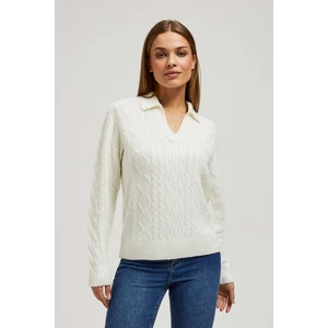 V-neck sweater with collar