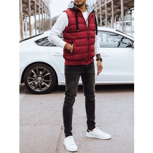 Men's Burgundy Quilted Dstreet Vest