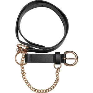 Synthetic leather strap with chain