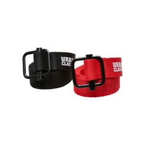 Industrial Canvas Belt Kids 2-Pack Black/Red