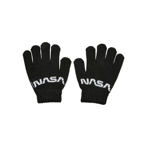 Children's knitted glove NASA black