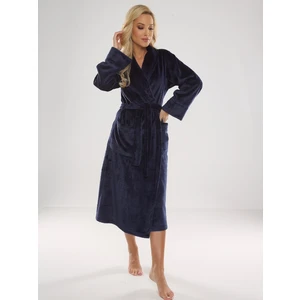 Bathrobe De Lafense 628 Abigail long M-2XL women's navy blue 042