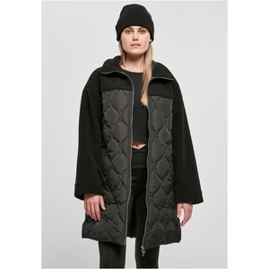 Women's Oversized Sherpa Quilted Coat Black