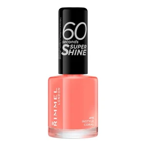 Rimmel London 60 Seconds Super Shine 8 ml lak na nehty pro ženy 415 Instyle Coral bez třpytek