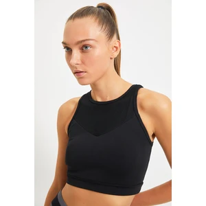 Trendyol Black Mesh Detailed Support Sports Bra