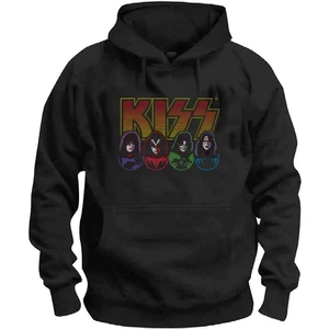 Kiss Hoodie Logo, Faces & Icons Gri-Negru L