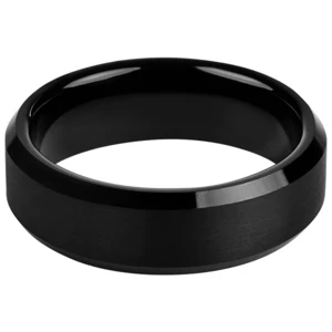 Troli Černý ocelový prsten 60 mm