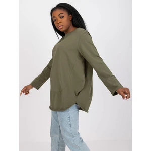 Khaki basic cotton blouse Renata