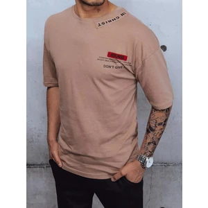 Men's T-shirt with print and cappuccino patches Dstreet RX4609z