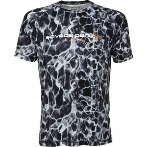 Savage Gear Maglietta Night UV T-Shirt Black Waterprint M