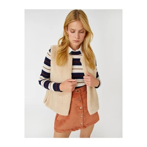 Koton Corduroy Buttoned Mini Skirt