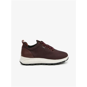 Burgundy Women's Sneakers with Leather Details Geox Spherica - Women