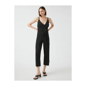 Koton Strapless, wrapover romper V-Neck with Belt