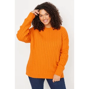Trendyol Curve Orange Knitted Detailed Knitwear Sweater