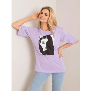 RUE PARIS Purple t-shirt with a print