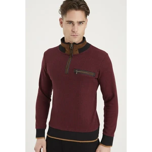 1039 DEWBERRY MEN'S SWEATSHIRT-PATTERNED BURGUNDY