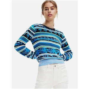 Blue Striped Sweater Desigual Rainforest - Women