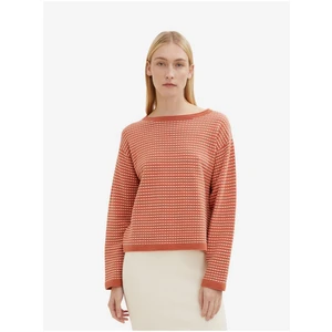 Orange Women Patterned Sweater Tom Tailor - Women